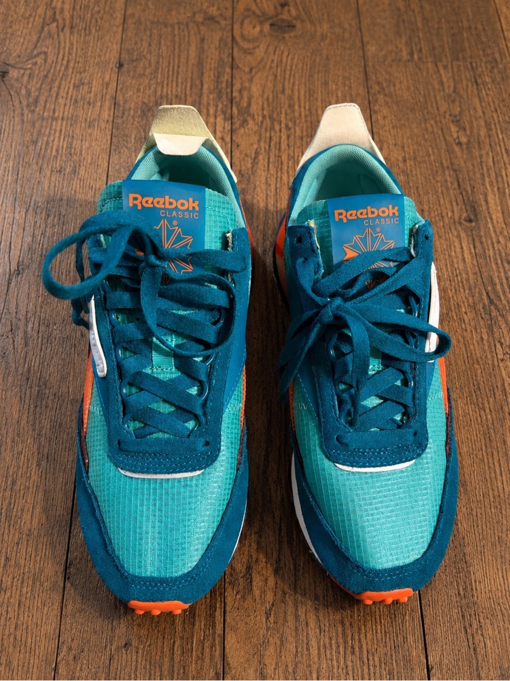 Reebok Teal & Orange Retro Runner Sneakers